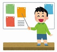 プレゼンテーションを行う子供のイラスト