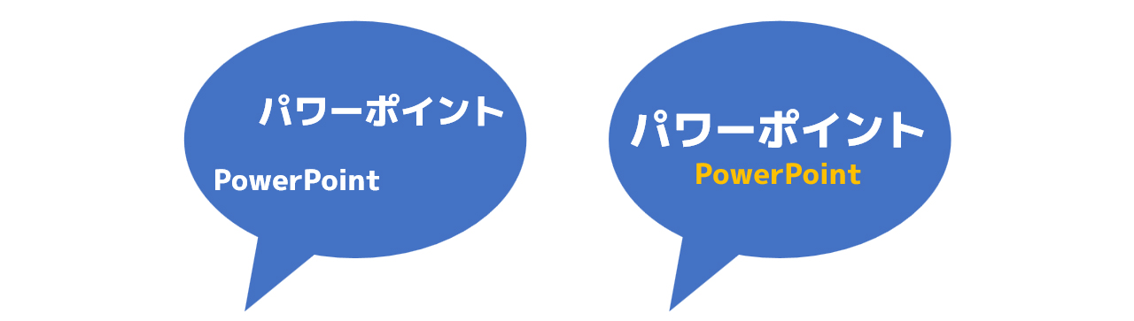 パワーポイント楕円形や文字配置の例