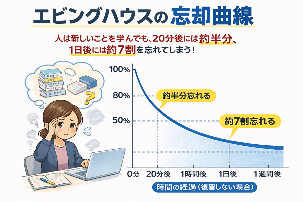 エビングハウスの忘却曲線