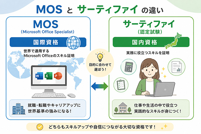 MOSとサーティファイを比較!パソコン資格の選び方をご紹介
